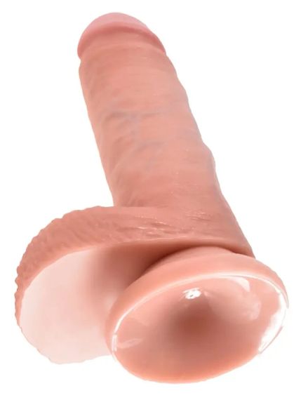 Фалоімітатор на присосці з мошонкою King Cock (18 см) Sex Aura | Зображення 1