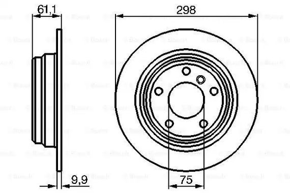 Диск гальмівний BMW 5, BOSCH (0986478425) | Зображення 4