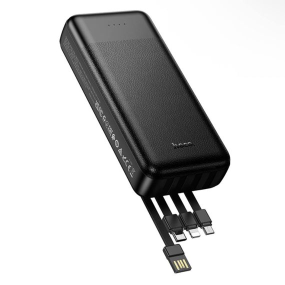 Power Bank Hoco J163A з кабелем USB+Micro+Type-C+Lightning (20000mAh) Чорний | Зображення 4