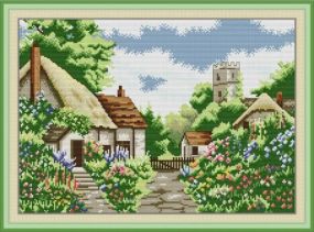 Набор для вышивания по нанесённой на канву схеме "Beautiful Home 10". AIDA 14CT printed, 44*33 см