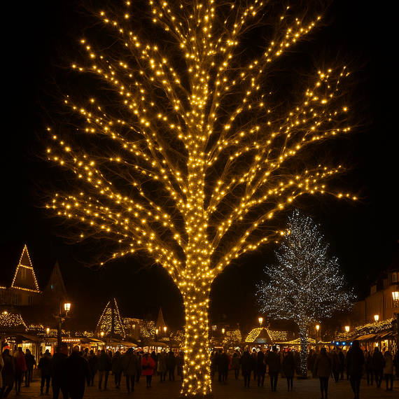 Гірлянда Різдвяна фея вулична 50 м 500 LED білий провід Жовтий CF500L50MWY | Зображення 1