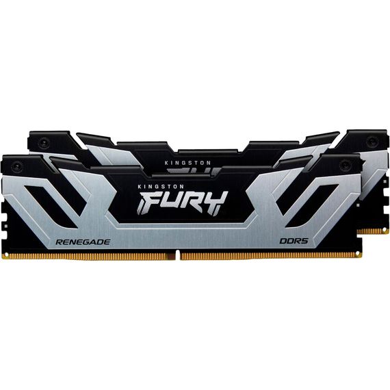 Модуль памяти для компьютера DDR5 48GB (2x24GB) 8800 MHz Renegade Black/Silver Kingston Fury (ex.HyperX) (KF588CU42RSK2-48) | Зображення 1