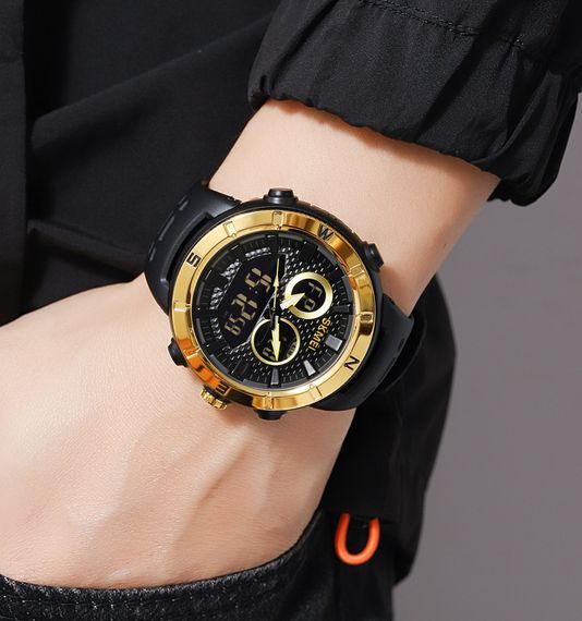 Чоловічий годинник Skmei 2014GDBK Gold-Black | Зображення 2