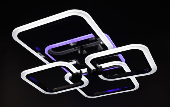 Люстра світлодіодна стельова LED світильник для квартири на стелю лед з пультом 26115 Чорний 11х48х60 см. | Зображення 8