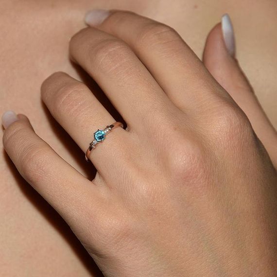 Кольцо из красного золота с топазом 20 | Зображення 1