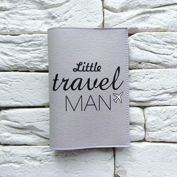 Обкладинка для паспорта Little travel man (сірий) | Зображення 1