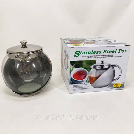 Оригинальный заварник для чая, Заварочный чайник стеклянный с ручкой, Красивый заварник RU-33 | Зображення 4