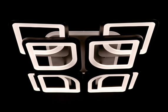 Люстра світлодіодна стельова LED світильник для квартири на стелю лед з пультом 25751 Чорний 11х43х43 см. | Зображення 4