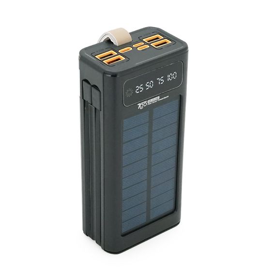 Powerbank 7GO GPW-09 30000mAh, Solar, 22.5W, LCD Display, Выходы: 2xUSB Type-C