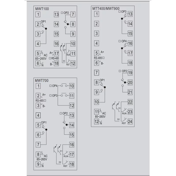 Контроллер времени MVT900 96x96 с подключением SSR или эм реле 85 - 265V AC | Зображення 2