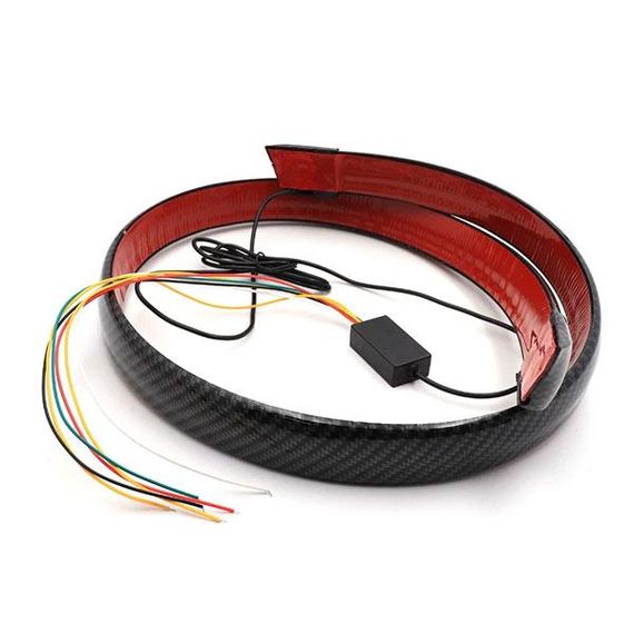 LED стрічка спойлер карбон 120 см червоне світло 12V | Зображення 1