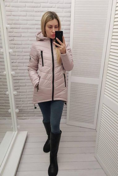 Елегантна жіноча парка, арт. 300, пудра