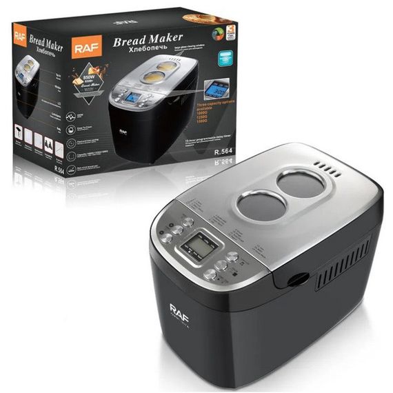 Хлебопечка RAF R.564, 15 программ, 1000-1500 г, с таймером и CV-788 антипригарным покрытием | Зображення 1