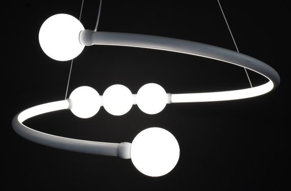 Люстра світлодіодна підвісна LED світильник для квартири на стелю лед 27560 Білий 25-90х60х60 см. | Зображення 4