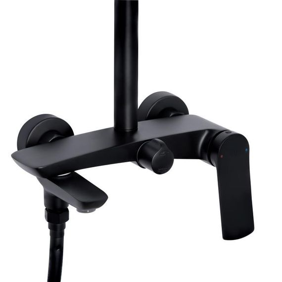 Душова система універсальна Qtap Slavonice на три споживача (з виливом) QTSLA111BLM45911 Black Matt | Зображення 2