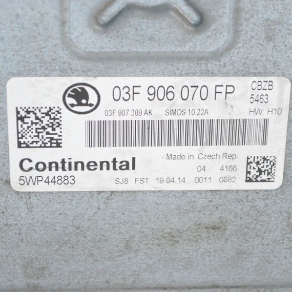 Блок управління двигуном 1.2 TSI Skoda Rapid 2012-2019 Комп'ютер ЕБУ двигуна Шкода Рапід 03F906070FP | Зображення 2