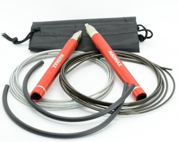 Скакалка скоростная на подшипниках алюминиевая Мадмакс MFA-286 Speed jump rope Red | Зображення 1