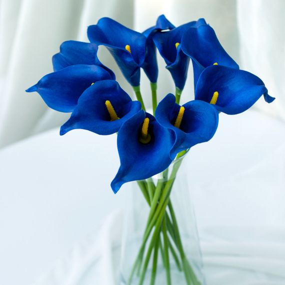 Калла на ножке искусственная В-21 см Упаковка 10 шт. Цвет: синий SF-15