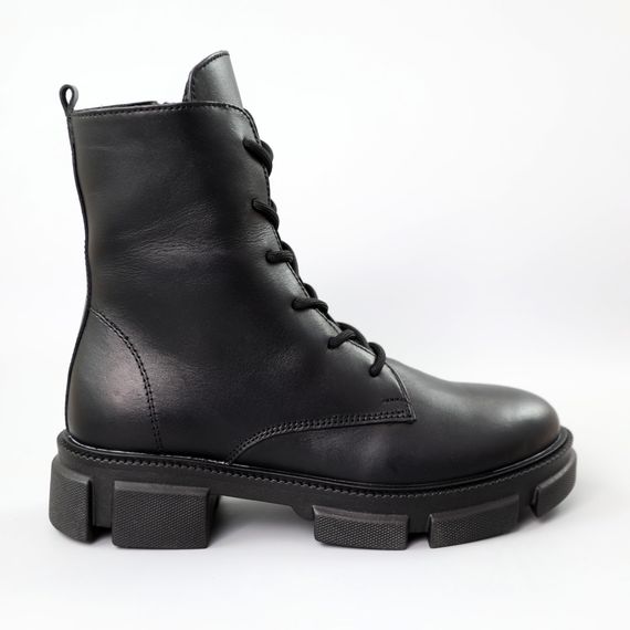 Черевики шкіряні хутро 587422 Чорні 36 37 38 39 40 41