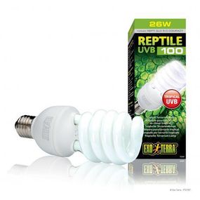 Лампа тераріумна Exo Terra Repti GLO 5.0 для тропічних рептилій, ультрафіолетова, люмінесцентна, 26 W,