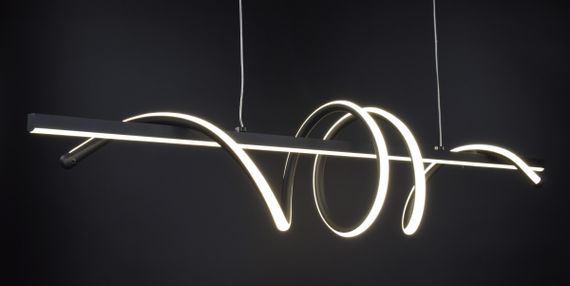 Люстра світлодіодна підвісна LED світильник для квартири на стелю лед 26972 Чорний 30-100х20х100 см. | Зображення 1