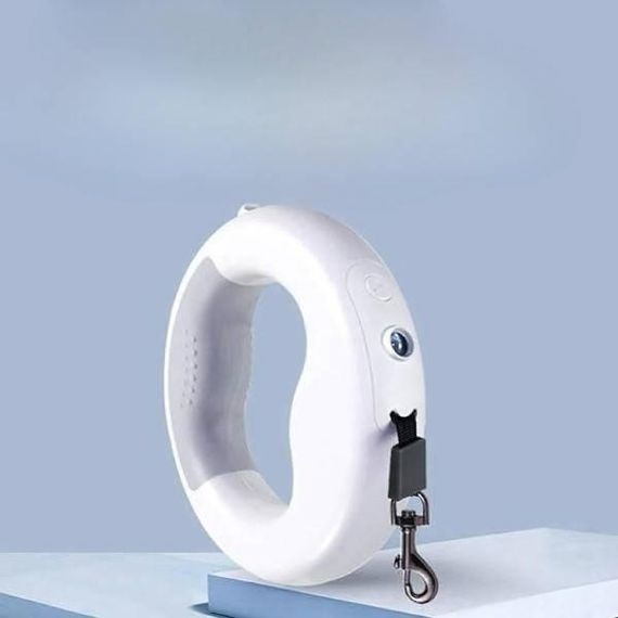 Повідець для домашніх тварин із ліхтариком 5м Білий