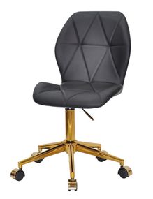 Стул на золотой крестовине c пластиковыми колесами Alby (Алби) GD-Modern Office с мягкой обивкой Кожзам черный