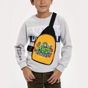 Сумка через плече дитяча Рослини проти зомбі 29х17 см сумка слінг для хлопчика (02142)