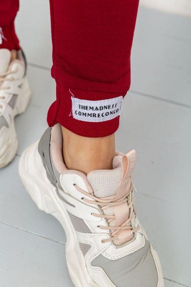 Спорт штаны женские демисезонные  цвет бордовый 226R025 | Зображення 4