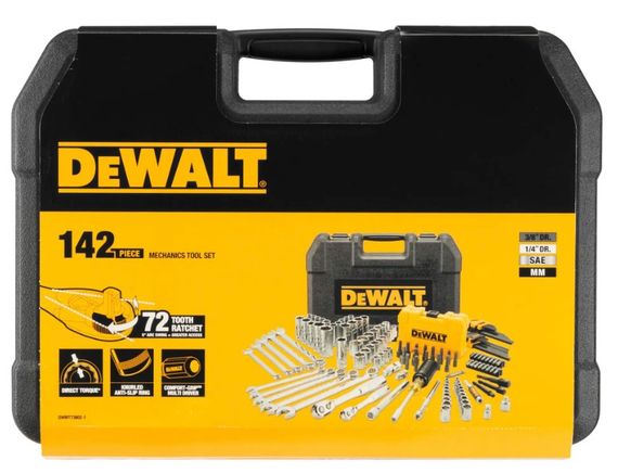 Набір головок, біт, шестигранних та накидних ключів DeWalt 1/4 та 3/8 142 предмети (DWMT73802-1) | Зображення 3