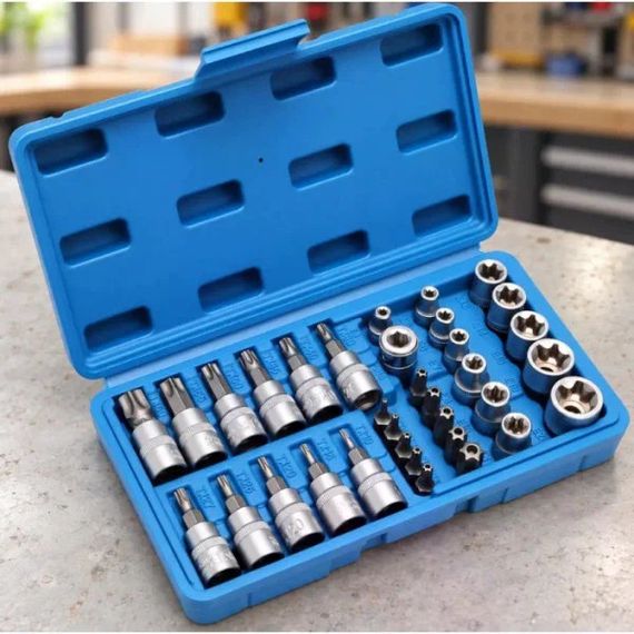 Набір головок New Tools DT-454 34 предмети • Набір торцевих головок New Tools DT-454 Torx та E-Torx 3/8″ у кейсі | Зображення 4
