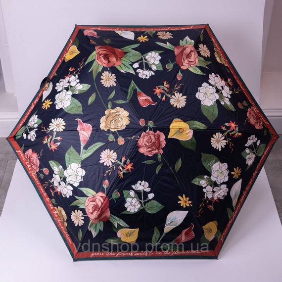 Зонт механический элегантный с принтом прочный надежный из полиэстера диаметр 99 см Черный HP-23-15B
