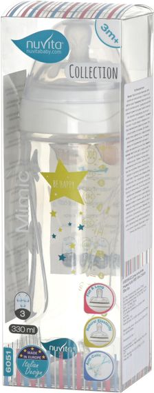 Детская Антиколиковая бутылочка Nuvita NV6051 Mimic Collection 330мл белая (NV6051BIANCO) | Зображення 1