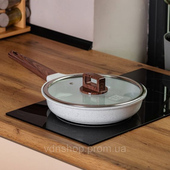 Алюмінієва сковорода з керамічним покриттям антипригарним 2 л Ø 24 см біла MGC HP-4-466 | Зображення 4