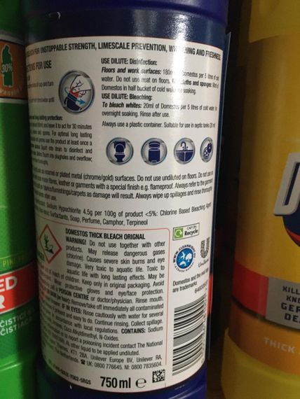 🧼 DOMESTOS Thick Bleach Original 750 мл – Супер сила чистоти та захисту 🦠✨ | Зображення 2