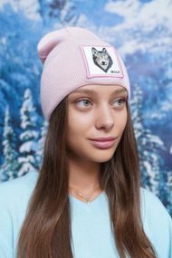 Шапка «Wolf» (5147-1) светлая пудра
