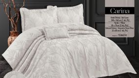 Покривало з бахромою Kayra 240х260 см Carina кремове