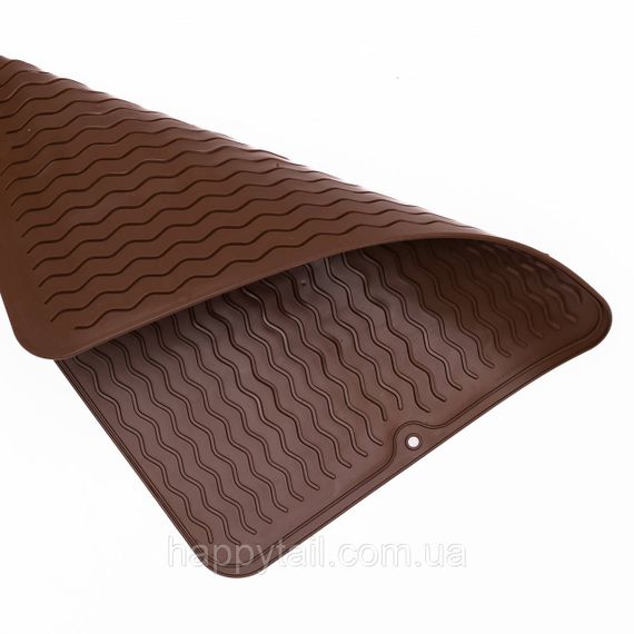 Кухонный силиконовый коврик 40×30 см — антискользящая подложка под посуду и технику Коричневый HP-42-9BR | Зображення 2