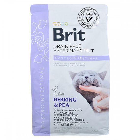 Корм сухий Brit Grain Free VetDiet Cat Gastrointestinal для котів при порушенні травлення з оселедцем лососем яйцем та горох | Зображення 2