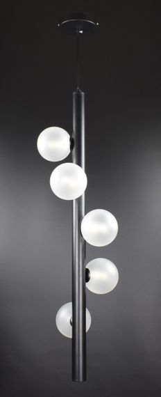 Люстра підвісна на 5 лампочок 26919 Чорний 85-240х23х23 см. | Зображення 4