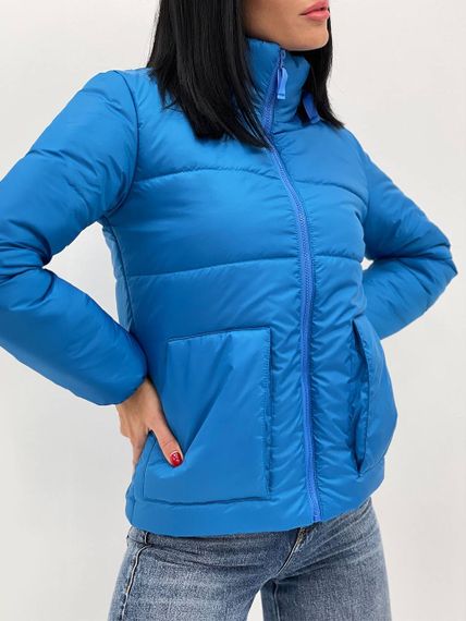 Женская демисезонная куртка короткая утепленная GF01219 цвет светло-синий, размер 50/52