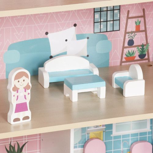 Деревянный большой кукольный домик с LED-подсветкой  KRUZZEL 26364 | Зображення 6