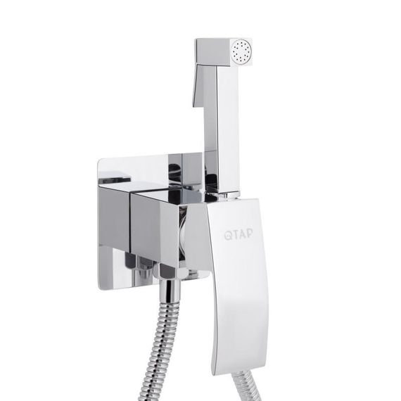 Набор для гігієнічного душу Qtap Swan Cascada прямокутний QTSWA262CRM45567 Chrome | Зображення 2