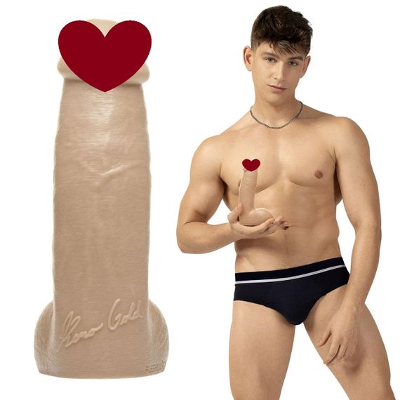 Фалоімітатор Fleshjack Boys: Reno Gold Dildo, за зліпком пеніса порноактора sexstyle