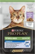 Вологий корм для стерилізованих кішок від 7 років Purina Pro Plan Sterilised Senior шматочки в паштеті з індичкою 75 г. 75 г