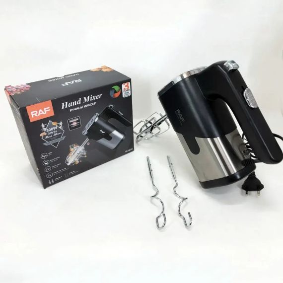 Ручной миксер кухонный R-6630 5 скоростей 2 насадки черный | Зображення 4