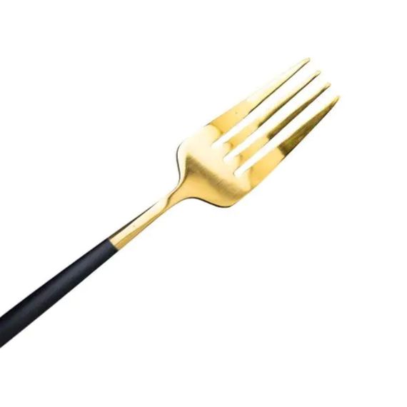 Набор столовых вилок 6 штук вилка столовая из нержавеющей стали 21.5 см Черный с золотом HP-20-4 | Зображення 2