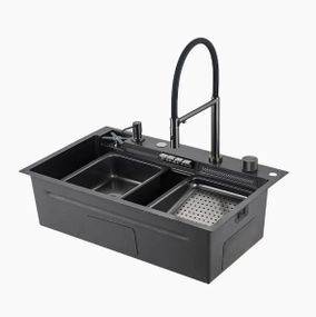 Кухонна мийка Gappo GS7547-19 + змішувач + сифон + коландер + дозатор + омивач склянок