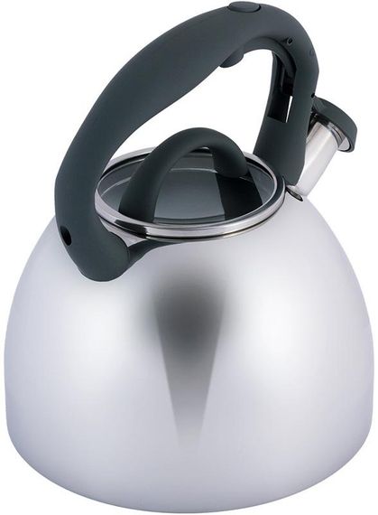 Чайник Kamille Whistling Kettle 2.7л з нержавіючої сталі зі свистком і скляною кришкою (сіра ручка) | Зображення 3