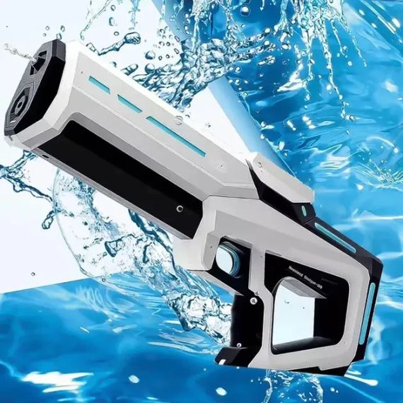 Водный бластер с насосом Zomer детский электрический водяной пистолет на аккумуляторе + USB | Зображення 6